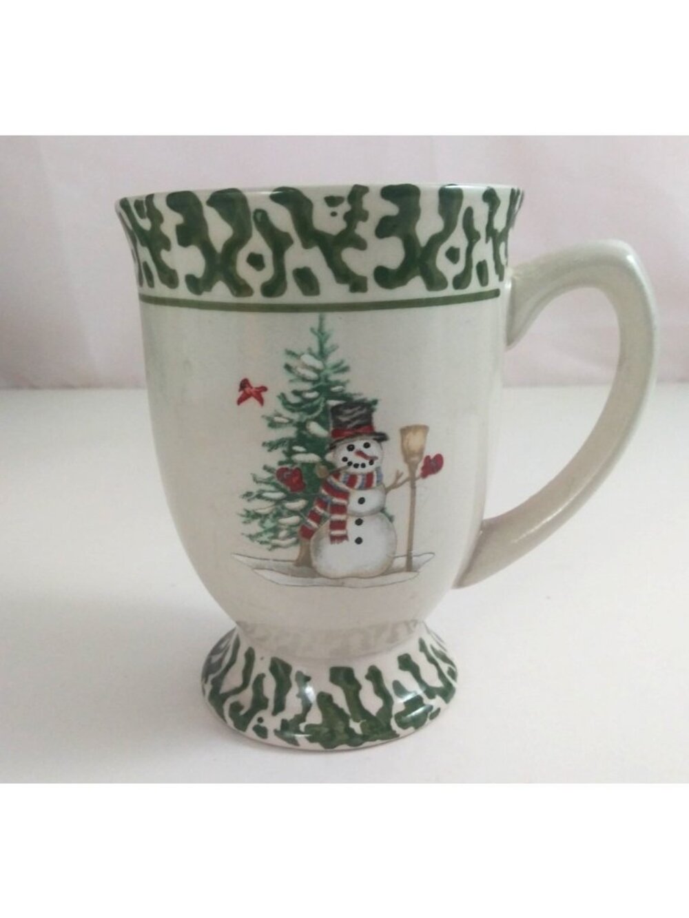 China Stoneware We Can Build A Snowman Footed Christmas Coffee Cup